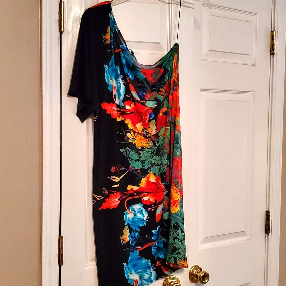 Floral one shoulder dress